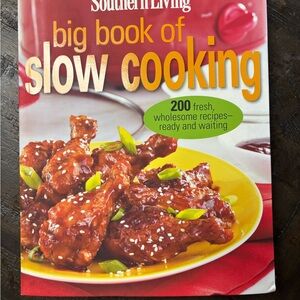 Southern Living slow cooking cookbook — red and yellow cover